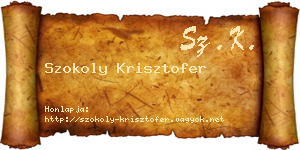 Szokoly Krisztofer névjegykártya