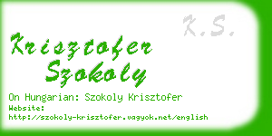 krisztofer szokoly business card